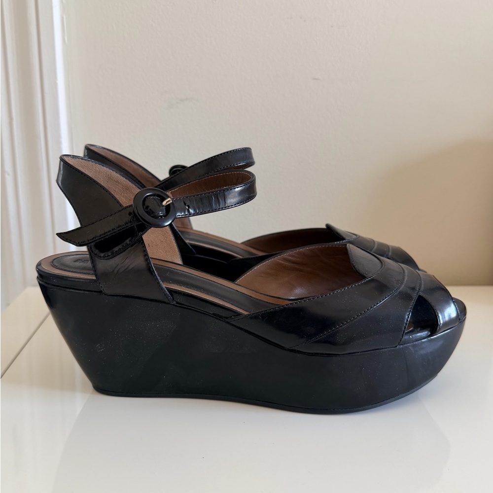 MARNI Black Wedge Sandals